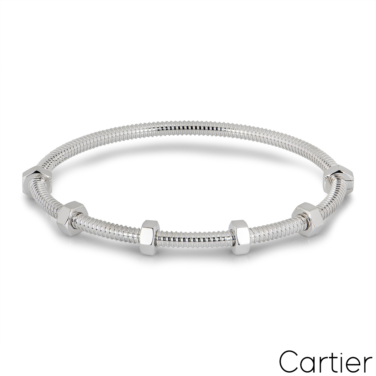 Cartier White Gold Ecrou De Cartier Bracelet Size 16 B6049616